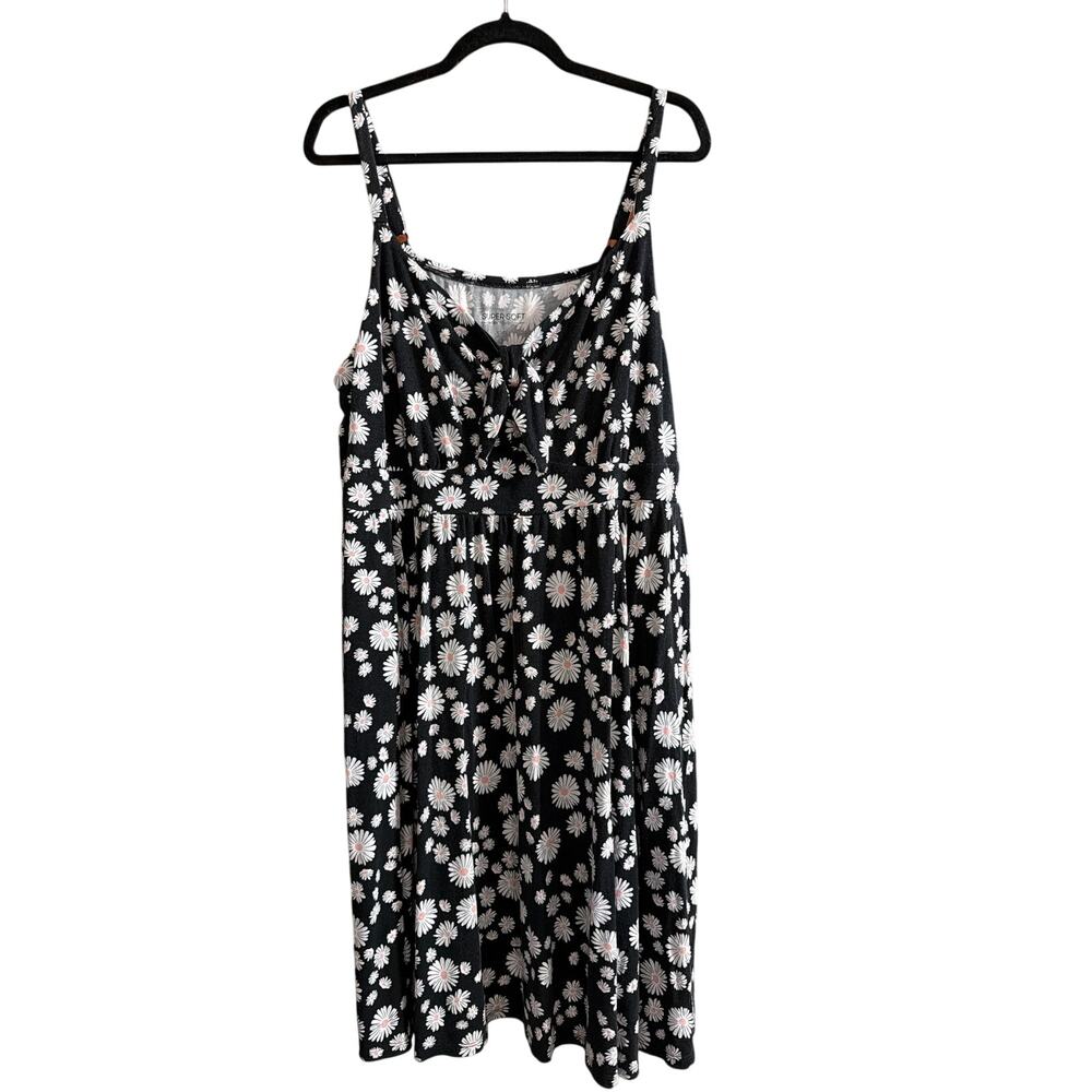 Torrid Women's Plus Size Black & White Floral Daisy Tank Top Sundress Size 3 3X